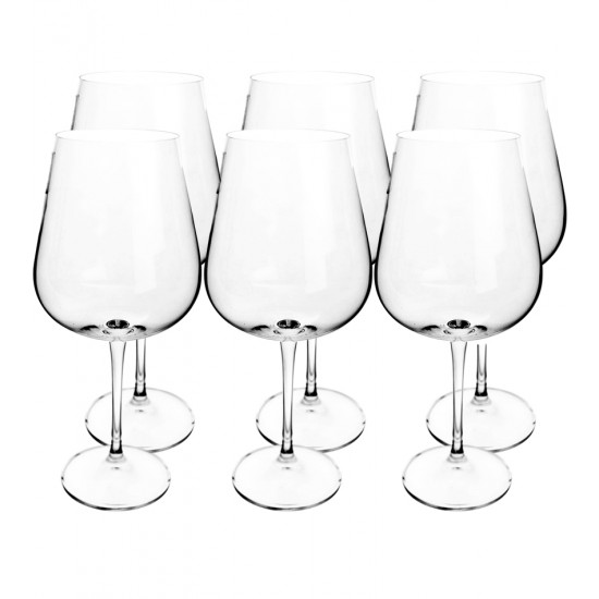 Jogo 6 Taças 670ml 24,5cm Ardea Em Cristal Ecológico Bohemia